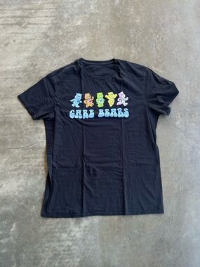 Care Bears Black Graphic Tee with Multicolor Characters